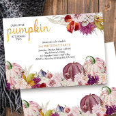 Invitation Petites filles florales rustiques Citrouilles Anni