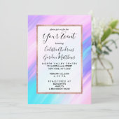 Invitation Petites filles Modernes Pink Blue Purple Paint Smu (Debout devant)