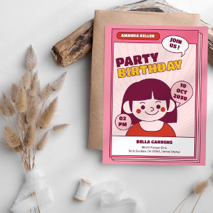 Invitation Petites filles pâtisserie Anniversaire
