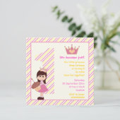 Invitation Petites filles princesses 1er anniversaire rose ja (Debout devant)