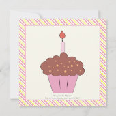 Invitation Petites filles princesses 1er anniversaire rose ja (Dos)