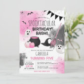 Invitation Petites Filles Spooktacular Halloween Anniversaire (Debout devant)
