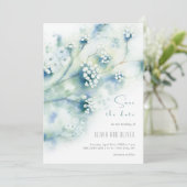 Invitation Petites Fleurs Blanches Enregistrer La Date (Debout devant)