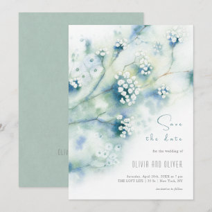 Invitation Petites Fleurs Blanches Enregistrer La Date