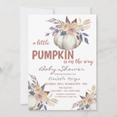 Invitation Petites fleurs Citrouilles, Baby shower de points (Devant)