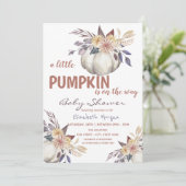 Invitation Petites fleurs Citrouilles, Baby shower de points (Debout devant)