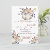 Invitation Petites fleurs Citrouilles, Baby shower pointu (Debout devant)