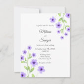 Invitation Petites fleurs d'aquarelle violette (Devant)