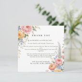 Invitation Petites fleurs pastel rose merci (Debout devant)