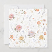 Invitation Petites fleurs pastel rose merci (Dos)