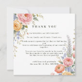 Invitation Petites fleurs pastel rose merci (Devant)