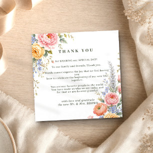 Invitation Petites fleurs pastel rose merci