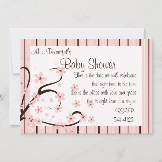 Invitation Petites fleurs roses (Devant)
