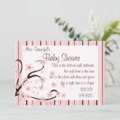 Invitation Petites fleurs roses (Debout devant)