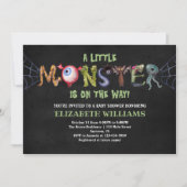 Invitation Petites Lettres Monster Baby shower Halloween (Devant)