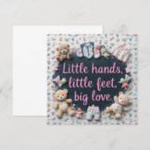 Invitation Petites mains petits pieds (Devant / Derrière)