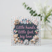 Invitation Petites mains petits pieds (Debout devant)