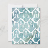 Invitation Petites Maisons Blanches Turquoise Grunge We Moved (Devant)