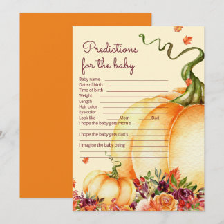 Invitation Petites prédictions et conseils citrouilles pour b