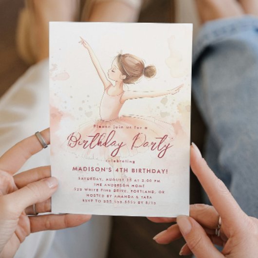 Invitation Petites princes rose et beige fête d'anniversaire