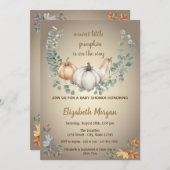 Invitation Petites serviettes, Feuilles, Baby shower d'automn (Devant / Derrière)