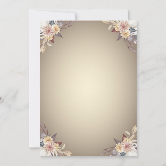 Invitation Petites serviettes, Fleurs, Baby shower d'automne (Dos)