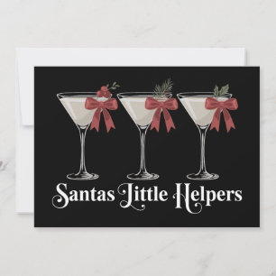 Invitation Petits aides du Père Noël Cocktails de Martini de