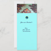 Invitation PETITS ANGES MONOGRAMME bleu antique rouge (Dos)