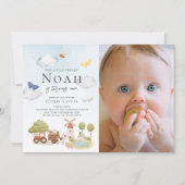 Invitation Petits animaux de ferme agricoles 1er anniversaire (Devant)