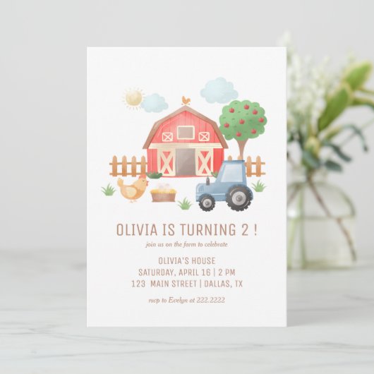 Invitation Petits animaux de ferme fête d'anniversaire (Debout devant)