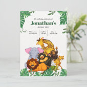Invitation Petits animaux Jungle Safari 1er anniversaire (Debout devant)