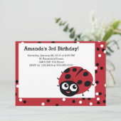 Invitation Petits animaux ROUGE LADYBUG (Debout devant)
