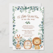 Invitation Petits animaux sauvages un garçon fille Baby showe (Devant)