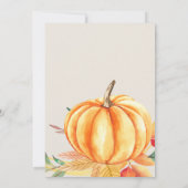 Invitation Petits Baby showers Orange Citrouilles Feuilles au (Dos)