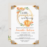 Petits Baby showers Orange Citrouilles Feuilles au