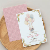 Invitation Petits ballons de lapin Pastel 7e anniversaire