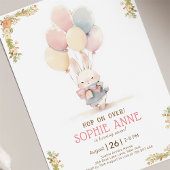 Invitation Petits ballons de lapin Pastel 7e anniversaire