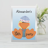 Invitation Petits canards, Coeurs d'amour et bateaux 6e anniv (Debout devant)