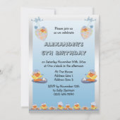 Invitation Petits canards, Coeurs d'amour et bateaux 6e anniv (Dos)