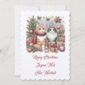 Invitation Petits chats, Joyeux Noël (Devant)