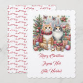Invitation Petits chats, Joyeux Noël (Devant / Derrière)