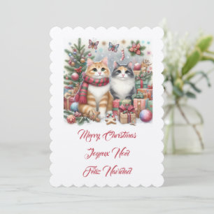 Invitation Petits chats, Joyeux Noël