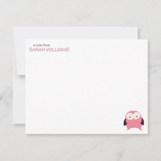 Invitation Petits Chevêches roses Merci aux enfants (Devant)