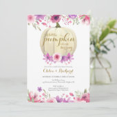 Invitation Petits Citrouilles Couples Jeune fille Baby shower (Debout devant)