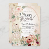 Invitation Petits Citrouilles, Roses, Baby shower de Snowflak (Devant / Derrière)