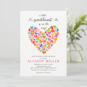 Invitation Petits Coeurs Amoureux Filles Baby shower Invita (Debout devant)