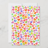 Invitation Petits Coeurs Amoureux Filles Baby shower Invita (Dos)