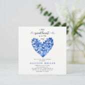 Invitation Petits Coeurs Amoureux Garçons Baby shower Invitat (Debout devant)