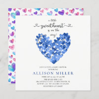 Petits Coeurs Amoureux Garçons Baby shower Invitat