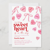 Invitation Petits coeurs de bonbons Baby shower (Devant)